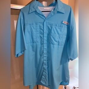Columbia PFG Aqua Button-Up Shirt